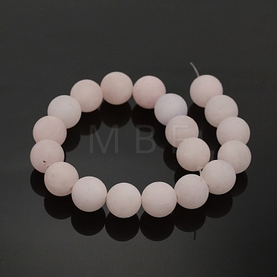 Frosted Natural Rose Quartz Round Bead Strands G-M272-06-8mm-1