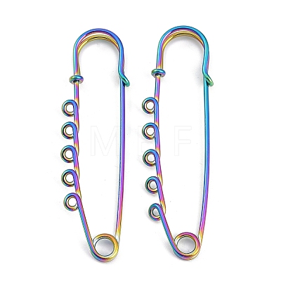 Ion Plating(IP) 304 Stainless Steel Safety Pins Brooch Findings STAS-K252-05C-RC-1