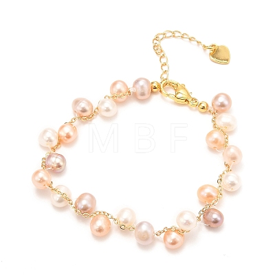 Natural Pearl Beaded Bracelets BJEW-D447-03G-02A-1