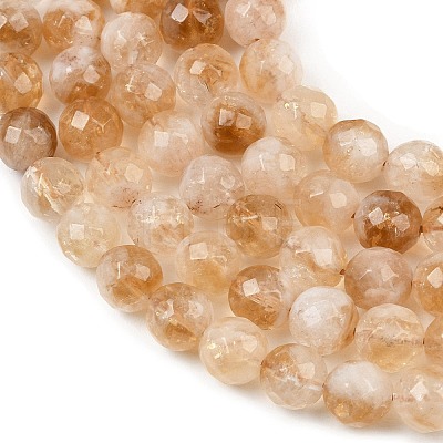 Heated Natural Citrine Beads Strands G-D359-A01-8mm-1