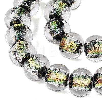Handmade Foil Glass Beads Strands FOIL-Q002-01A-04-1