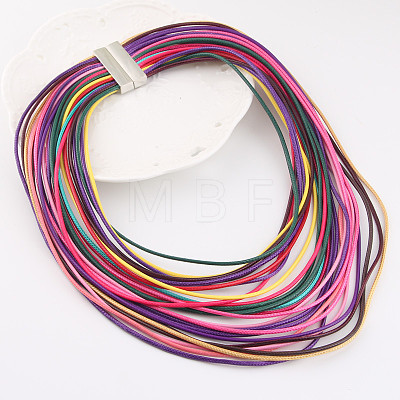 Bohemian Style Imitation Leather Cord Multi Layered Necklaces FS-WG38EA9-04-1