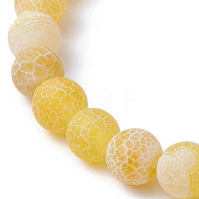 Synthetic Moonstone & Frosted Natural Weathered Agate Beads Stretch Bracelets for Women BJEW-JB11333-01-1