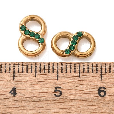304 Stainless Steel & Rhinestone Connector Charms SA-CBA8C38-06G-1
