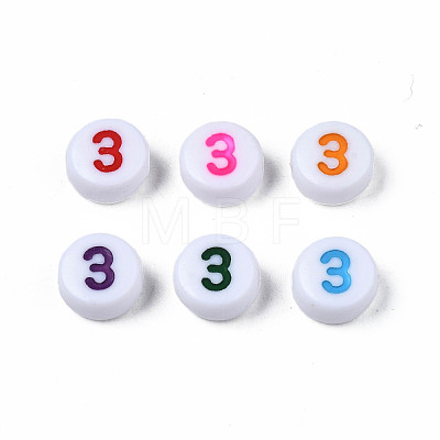 White Opaque Acrylic Beads MACR-T038-18-3-1