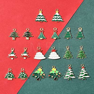 20Pcs 10 Styles Christmas Alloy Enamel Pendants FIND-FS0002-64-1