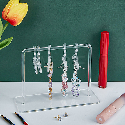 Transparent Acrylic Earring Display Stands EDIS-WH0021-11-1
