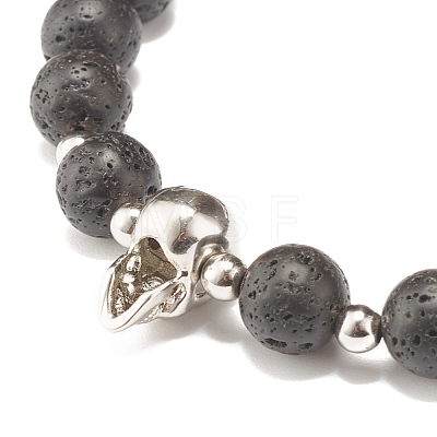 Adjustable Skull Braided Bead Bracelets BJEW-JB07497-01-1