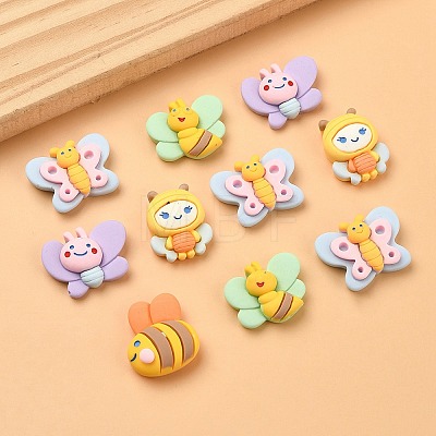 20Pcs 5 Styles Opaque Resin Insect Cabochons RESI-YW0001-51-1
