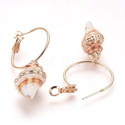Brass Hoop Earrings EJEW-I219-A06-1