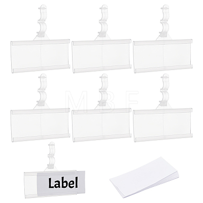 Rectangle Reusable Plastic Shelf Label Holders ODIS-WH0043-56B-1