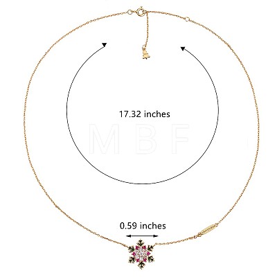 Colorful Cubic Zirconia Christmas Snowflake Pendant Necklace JN1053A-1