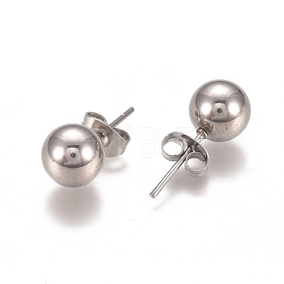 Tarnish Resistant 304 Stainless Steel Stud Earrings EJEW-L215-57E-P-1