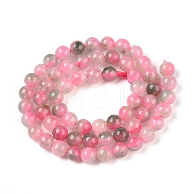 Dyed Natural White Jade Beads Strands G-T138-6mm-210-15-1