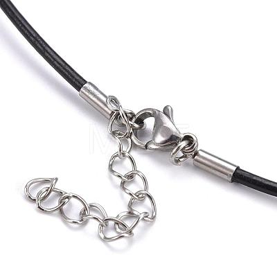 Round Leather Cord Necklaces Making MAK-I005-2mm-1