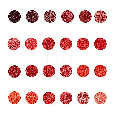 480g 24 Colors 12/0 Opaque Glass Seed Round Beads SEED-CJ0001-10-1