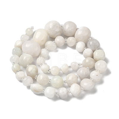 Natural White Moonstone Beads Strands G-Q169-E08-01-1