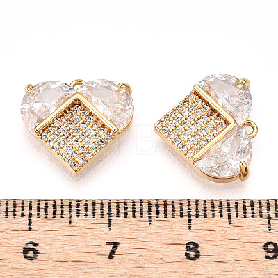 Brass Pave Clear Cubic Zirconia Charms KK-N254-168G-1