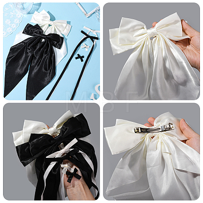 6 Styles Bowknot Polyester Hair Barrettes PHAR-SP0001-22A-1