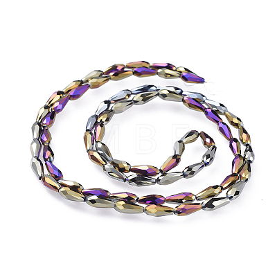 Electroplate Glass Beads Strands X-EGLA-L015-FP-A02-1