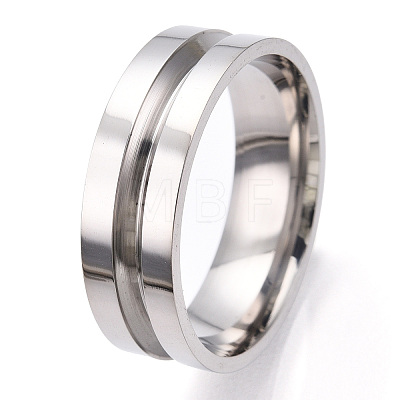 201 Stainless Steel Grooved Finger Ring Settings STAS-WH0039-12H-P-1