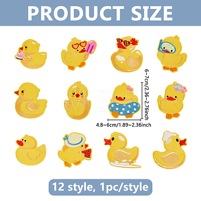 12Pcs Computerized Embroidery Polyester Iron on/Sew on Patches PATC-WH0003-60B-1