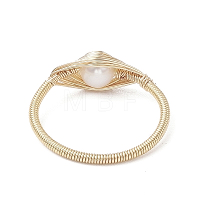 Horse Eye Natural Pearl Finger Rings RJEW-JR00844-01-1