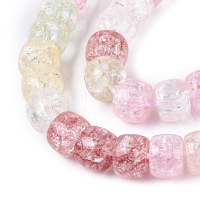 Crackle Transparent Glass Beads Strands GLAA-N069-03A-M-1