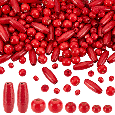 Dyed Natural Wood Beads WOOD-PH0003-12A-1