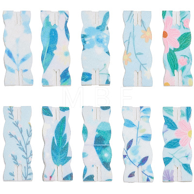 10Pcs 10 Styles Flower Printed Felt Necklace Display Cards DIY-SC0033-86B-1