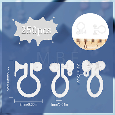 250Pcs Plastic Clip-on Earring Findings KY-SC0001-70-1