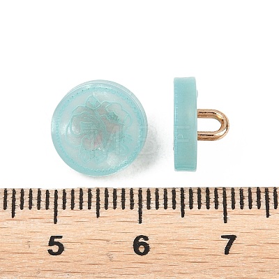 1-Hole Resin Alloy Shank Buttons FIND-B065-03G-08-1