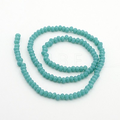 Opaque Solid Color Crystal Glass Rondelle Beads Strands EGLA-F049A-03-1