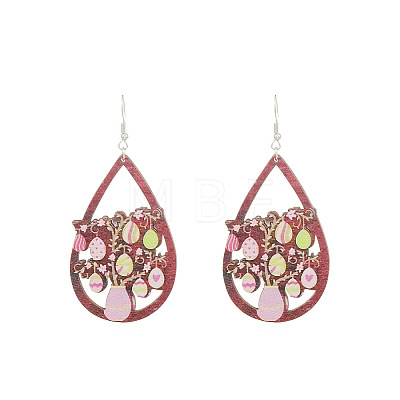 Wood Dangle Earrings FS-WG957CE-03-1