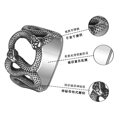 304 Stainless Steel Finger Rings for Men WG12A84-01-1