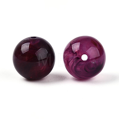 Round Acrylic Imitation Gemstone Beads OACR-R029-16mm-03-1