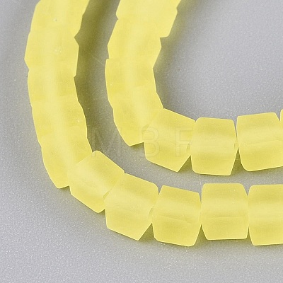 Transparent Frosted Glass Beads Strands GLAA-N072-01A-A20-1