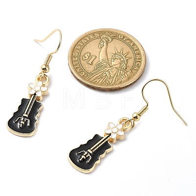 Golden Alloy Enamel Dangle Earrings for Women X-EJEW-JE05657-1