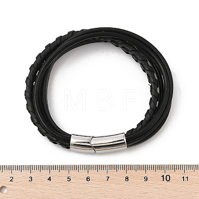 Braided Microfiber Leather Multi-strand Bracelets for Men BJEW-Z081-17P-1