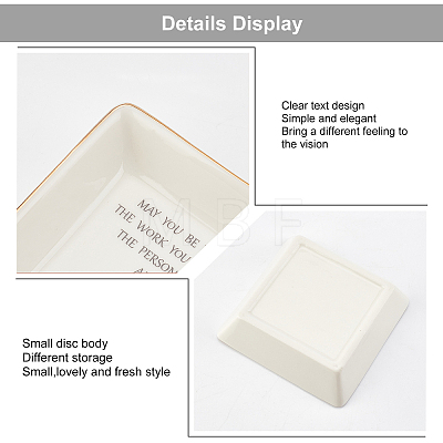 Porcelain Square Ring Holder DJEW-WH0013-014-1