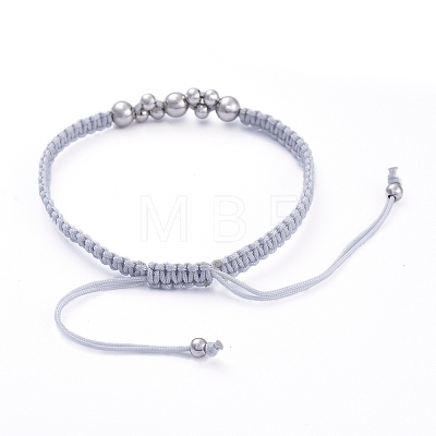Adjustable Nylon Thread Braided Bead Bracelets BJEW-JB05289-03-1