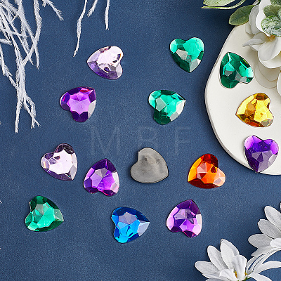 Gorgecraft 160Pcs 8 Colors Acrylic Rhinestone Cabochons MACR-GF0001-05-1