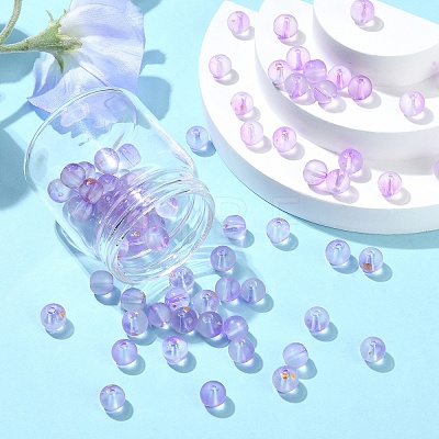 100Pcs Frosted Baking Paint Glass Beads DGLA-YW0001-36F-1