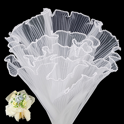 Wrinkled Wavy Polyester Flower Bouquets Wrapping Packaging FIND-WH0110-752-1
