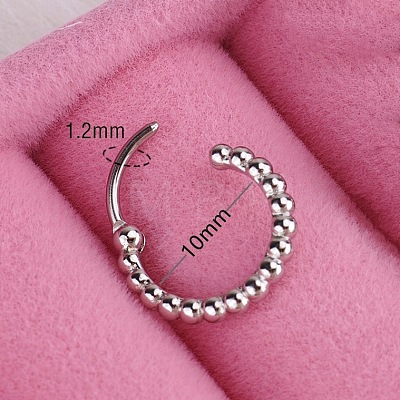 316L Stainless Steel Micro Pave Cubic Zirconia Hoop Nose Rings WG5D603-07-1