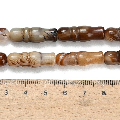 Natural Banded Agate Beads Strands G-Z144-A01-01B-1
