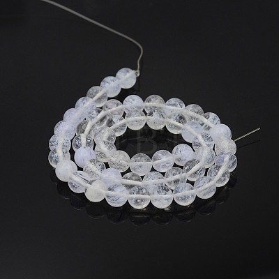 Round Lavender Glass Beads Strands G-P070-02-6mm-1