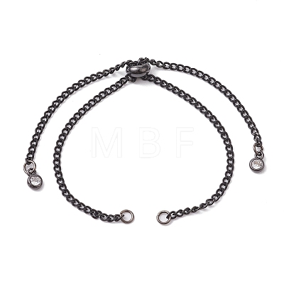 3Pcs 3 Colors Adjustable 304 Stainless Steel Curb Chains Bracelet Making AJEW-JB01213-1