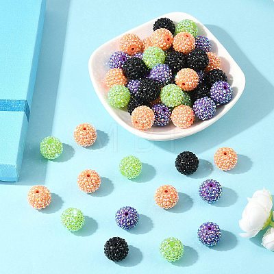 Halloween Theme Resin Rhinestone Beads RESI-L049-01B-1