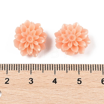 Synthetic Coral 3D Flower Rose Beads CORA-L046-C07-1